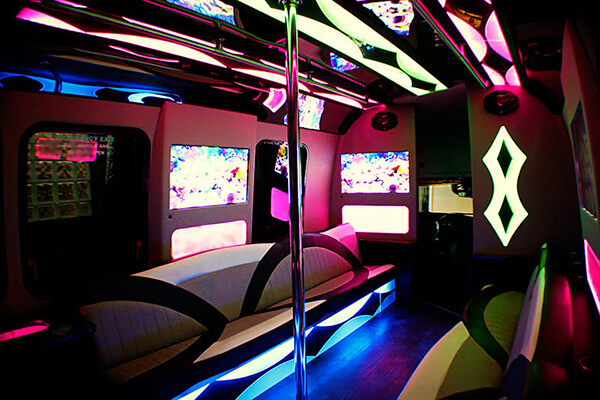 luxurious party bus interior