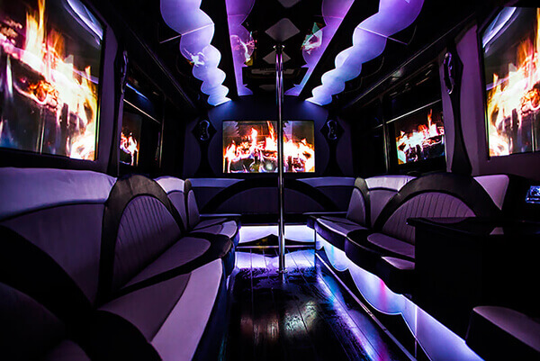 party bus rental interior