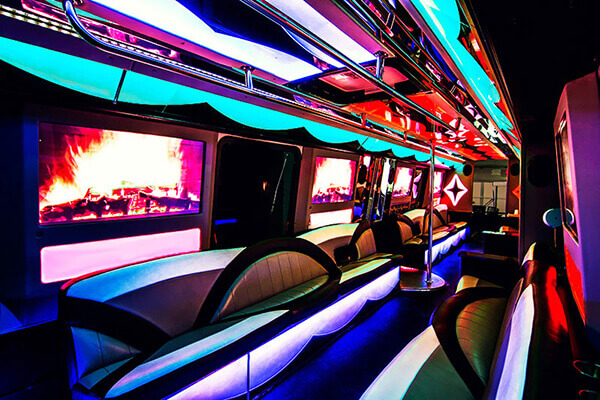 stunning party bus interior