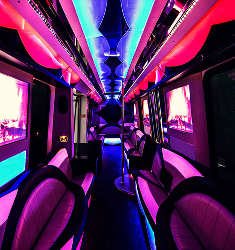 interior party bus rental 